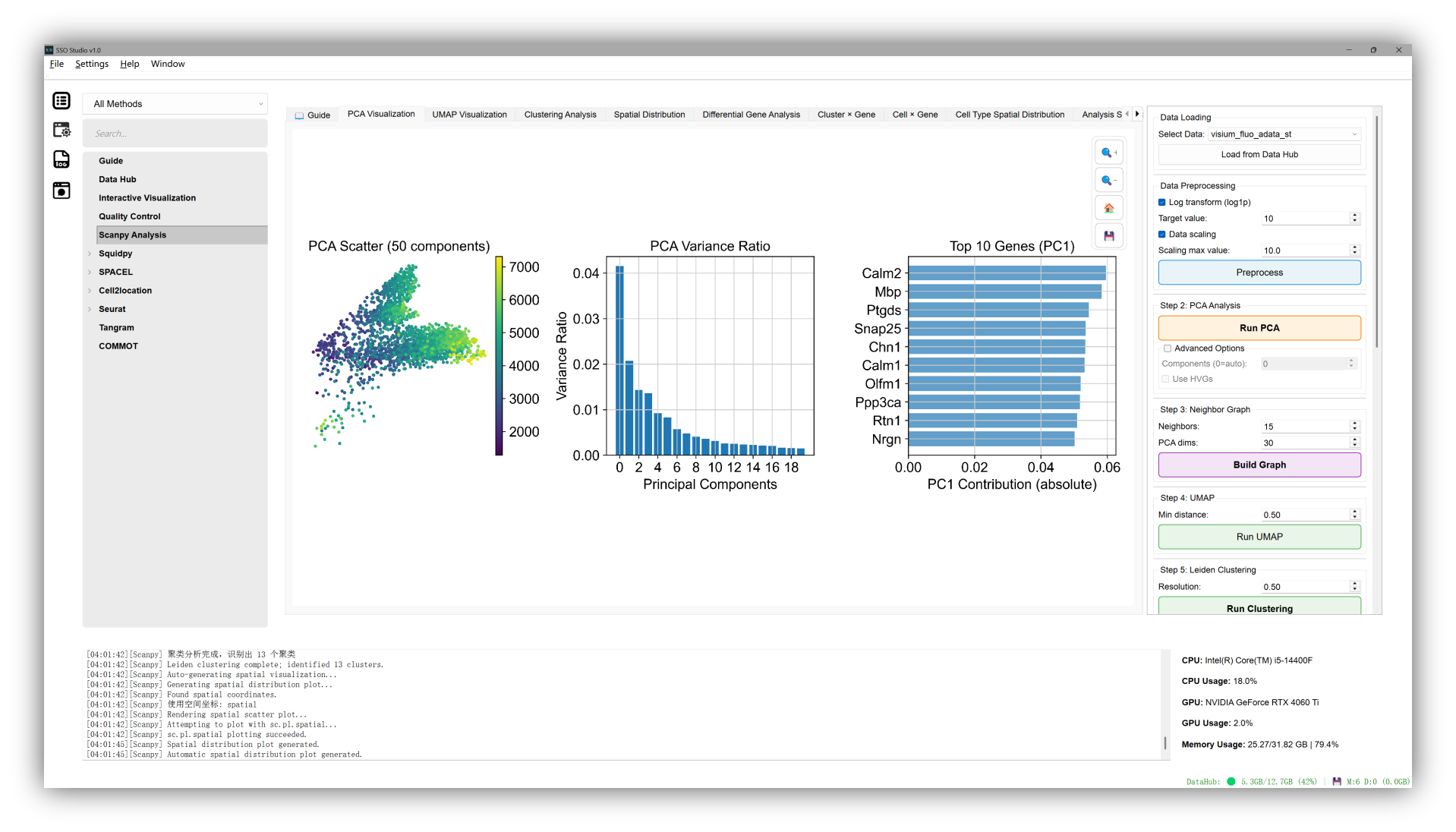 人类皮层 Visium 数据SPACEL空间域鉴定